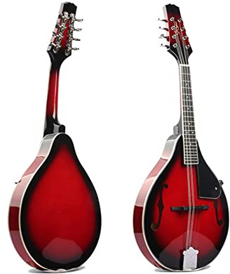 ZENGXUE 8 String Acoustic Mandolin Western Musical Instrument Mandolin Steel String Round Hole Mandolin Musical Instrument