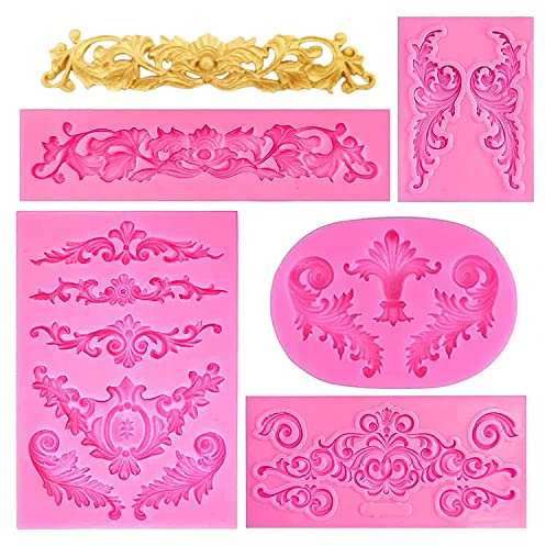 Fondant Formen Silikon, 5 Stück Silikonform Fondant, Relief Silikonformen, 3D Backform Silikon Formen, Silikonform Geeignet zum Dekorieren von Kuchen Desserts Pralinen Fondant