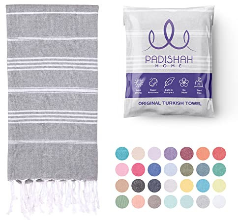 PADISHAHHOME Toalla de playa turca de gran tamaño, 38 x 71 pulgadas, 100 % algodón turco, sin arena, toalla turca de secado rápido, toalla turca extra grande, toalla de viaje ligera para adultos