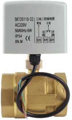 2 Zoll Motorisierter Kugelhahn DN50, AC 220V 2-Wege 3-Draht Messing Elektrisch Motorisierter Kugelhahn für Heizung/Lüftung/Klimaanlage/Kühlung/Ect