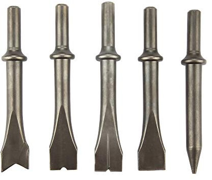 Jeu de Burins à Marteau Pneumatique, 5 Pièces, Mèches de Marteau Pneumatique, Tête de Marteau Pneumatique pour Marteau Pneumatique 150/190/250