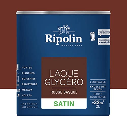 RIPOLIN Laque Glycéro Satin Rouge Basque 2 L