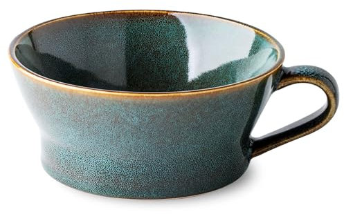 Tazze da zuppa in Porcellana di Ceramica con Manici, Tazze da brodo, Ciotola per zuppa al microonde, Tazza da zuppa, Ciotola per la colazione-verde-350ml