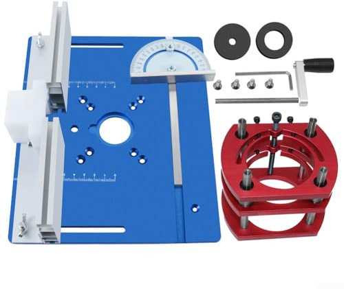 Electric Wood Milling Plate, Tilting Milling Table 9.45x7.87 Inch Milling Machine Angle Plate With Miter Gauge, Heavy Duty Tilting Milling Machine For Grinding(Blue)