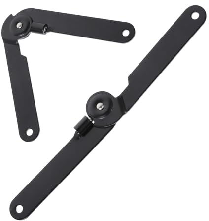 2 Stück 180 Grad Deckelstützscharnier schwarz drehbare Klappscharniere robuste Verriegelungsscharniere für Möbel, Schrank, Tür, Schrank, Hardware Schlösser, Box