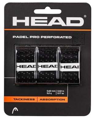 Blister 3 Pcs. Overgrip Head Padel Pro Perforiert Schwarz