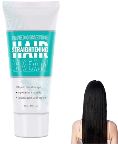 Crema lisciante per capelli, crema lisciante per capelli con correzione proteica, lucentezza e seta, crema lisciante per capelli al collagene, nutriente e lisciante rapido (1pcs)