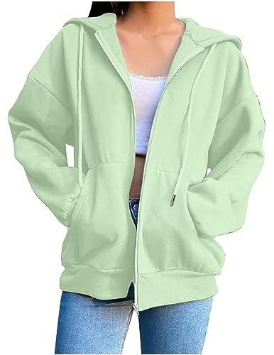 Cocila Felpe con Cappuccio Zip da Felpa Oversize in Tinta Unita Giacche Autunnali Casual A Maniche Lunghe Tascabili Lunga Ragazza Felpa Donna Donna Cotone S Cardigan con Zip Halloween Paillettes