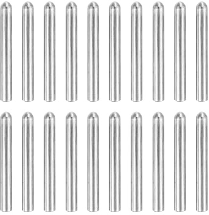 sourcing map 60 Stück 304 Edelstahl-Dübelstifte, 2 x 25 mm, runder Kopf, flach, abgeschrägtes Ende, Metalldübelstift, Regalstütze, Heringe, Stangenbefestigungselemente für Möbel, DIY-Projekt