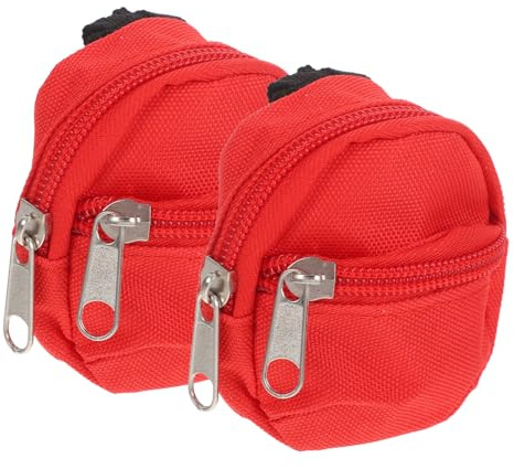 TOYANDONA 2pcs Scale Mini Dollhouse Backpacks with Functional Zippers Realistic Pockets Portable Miniature School Bags for Doll Scenes Festival Party Decorations and Creative Displays