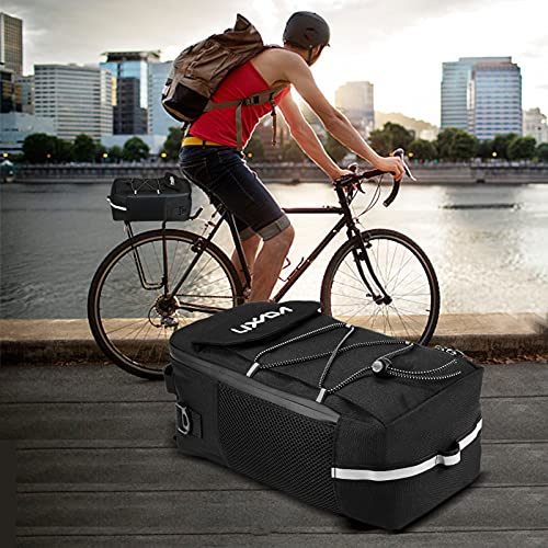 LjwZekyrnt Borsa per bagagliaio da bicicletta Borsa termica isolata Borsa per portabagagli Posteriore Multifunzionale Borsa per Manubrio Scooter Borsa a Spalla Borsa (Nero)