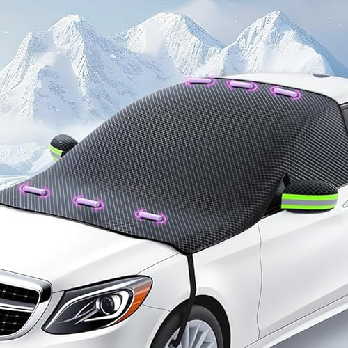 LKABXZ Frontscheibenabdeckung Auto für OPEL GRANDLAND ab 2025 Mild-Hybrid | 2.Generation, Auto Windschutzscheiben Abdeckung, Scheibenabdeckung Auto mit Versteckten Magneten,Black and Green