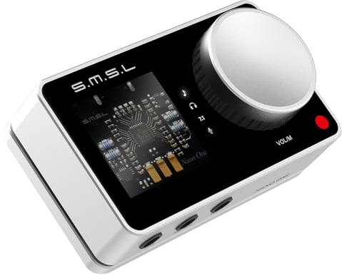 SMSL Nano ONE, Gaming External Sound Card Microphone/USB Input, 3.5mm Headphone Output Four Modes: Music/Game/7.1 Virtual/Voice Enhancement Connects to Phones/Tablets/Computers/Gaming Consoles