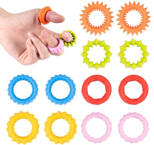 Carehabi 12 Pièces Bague Anti Stress Anneaux d'Acupression Anneaux de Massage des Doigts Bague Anti Stress Enfant Femme pour Améliorer la Circulation Sanguine