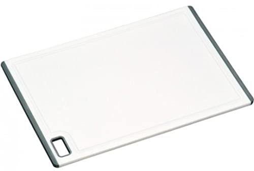 Kesper 30891 Schneidebrett groß aus Kunststoff, weiß/grau, 36 x 25 x 0,9 cm