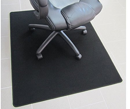 Bürostuhlunterlage, Bodenschutzmatte, Büromatte extrem hochwertig! Velour schwarz. 100x140cm