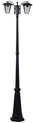 Außen Stand Lampe schwarz ALU Steh Beleuchtung Garten Laterne Terrassen Kandelaber Glas V-TAC 7062