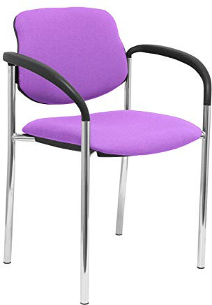 Piqueras Y Crespo (PIQU7) Silla Fija Villalgordo Bali Lila chasis Cromo con Brazos Oficina, Talla unica