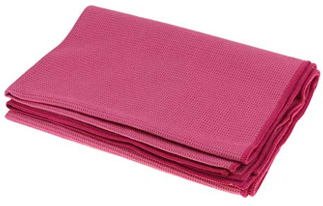 Tubayia Mikrofaser Yogamatte Handtuch rutschfest Yoga Matte Yogatuch für Pilates Fitness (Rosa Rot)