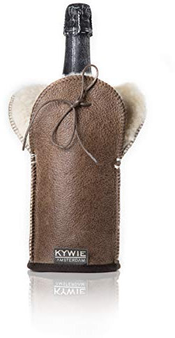 KYWIE Champagnerkühler & Prosecco aus Schaffell - Brown Leather