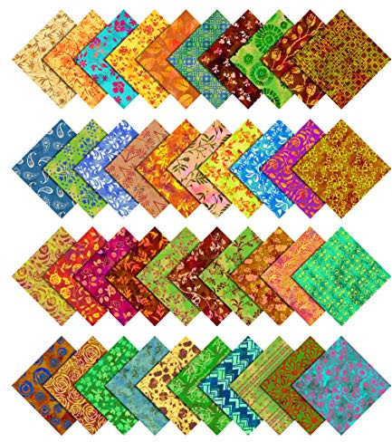 Soimoi Batik Print Precut 5-inch Cotton Fabric Quilting Squares Charm Pack DIY Patchwork Sewing Craft