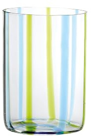 Zafferano Bicchiere Tirache vetro borosilicato bicolore Acquamarina-verde box 6 pezzi