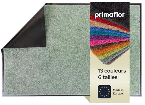 Primaflor Schmutzfangmatte CLEAN – Mint-Grün, 40x60 cm | Saugstarke, Schwer entflammbare Fußmatte | Rutschfester Türvorleger für Innen | Türmatte für Eingangsbereich | Sauberlaufmatte mit Gummirand