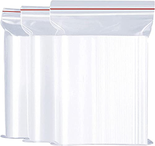 Lot de 200 sachets à auto-fermeture hermétique en plastique transparent 15 x 18 cm