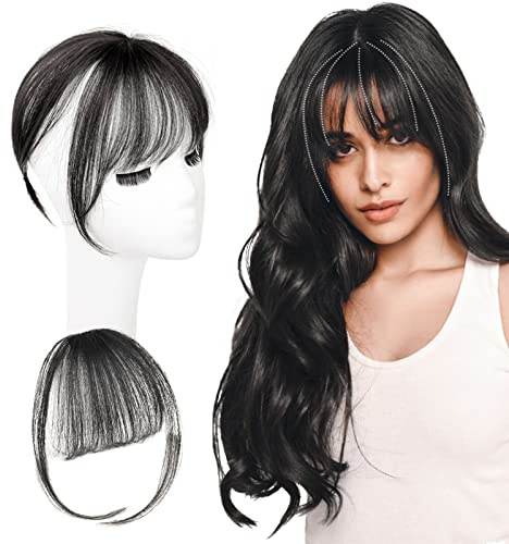 Wig-Air Bangs,Clip in Bangs,Clip in Haar Pony Fransen Haarteile Menschenhaarverlängerungen für Mädchen Frauen