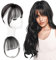 Flequillo Postizo Pelo Natural,Flequillo,Flequillo FrancéS,Flequillo Fino Limpio Con Patillas,Flequillos De Extensione,Flequillo Con Clip,Para Mujer Lavable,Se Puede Colorear,1 Articulo,Naturelle Noir