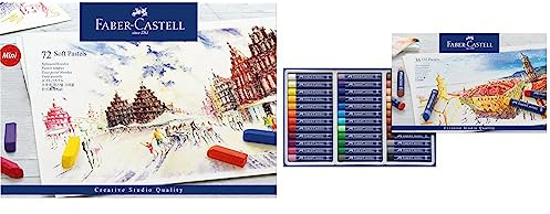 Faber-Castell 128272 - Softpastellkreide STUDIO QUALITY mini, 72er Etui & 127036 - Permanente Ölpastellkreide Studio Quality, 36er Etui