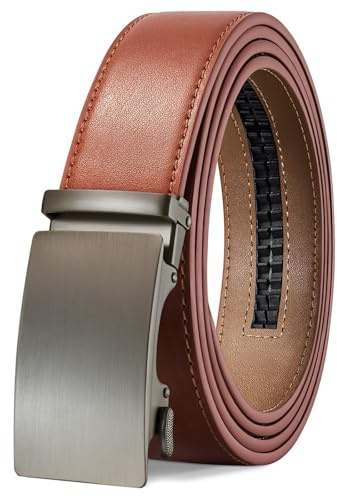 TANGCHAO Gürtel Herren, Automatik Ratschengürtel 35mm breit ohne Löcher | Herrengürtel stufenlos verstellbar für Business Anzüge, Alltag & Freizeitjeans, schwarz & braun Farben, Länge 115–145 cm
