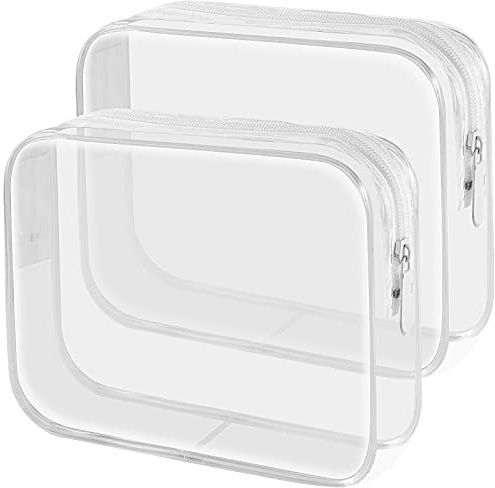 Lermende Lot de 2 Trousses de Toilette Transparentes approuvées par la TSA pour Voyage à l'aéroport Conforme aux Normes des compagnies aériennes Taille 3-1-1 Trousse de Bagage