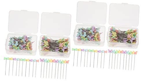 Ciieeo 400 STK Nähnadeln Nähen Mit Flachem Kopf Quilten Gerade Nähen Gerader Kopf Flach Gerade Praktisches Nähen Flach Nähen Blumenkopfstift Handbuch Plastik Fräulein Blumenkopfschmuck