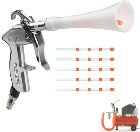 EXLECO Pistola per la Pulizia a Secco Pistola Ad Aria Compressa Pistola di Soffiaggio con 5 Cartucce di Ricambio Pistola ad Aria ad Alta Pressione Blow Gun Pistola di Pulizia per 6-9,2 bar Compressore