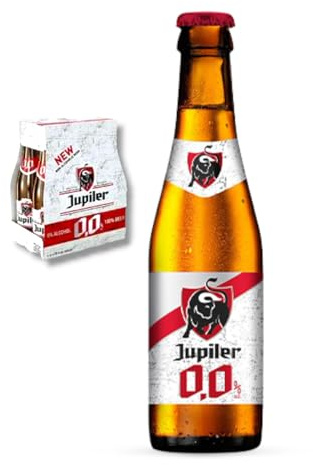 6 x Jupiler 0,0% - Das alkoholfreie Original aus Belgien 0,25l