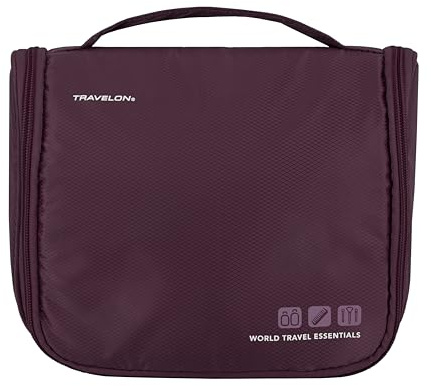 Travelon World Travel Essentials Trousse de Toilette à Suspendre Motif mûre, mûre, World Travel Essentials Trousse de Toilette à Suspendre