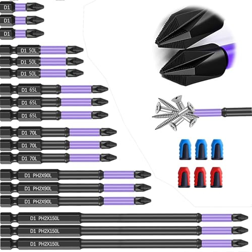 Anti-Slip And Shock-Proof Bits With Phillips Screwdriver Bits, High Hardness And Strong Magnetic
