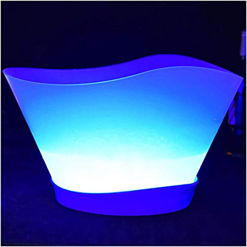 NSTVVEE LED-Party-Eiskübel, 12 l, großes Fassungsvermögen, Weinkühler, Getränkebehälter mit Licht für Partys/Zuhause/Bar, Champagner, Bier, Getränkebehälter, gelbes Licht, weißes Licht (bl