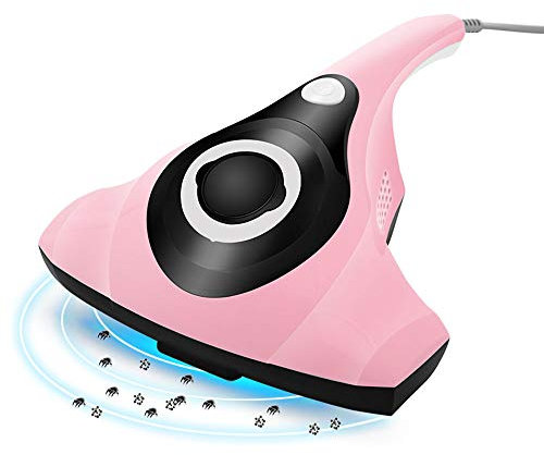 ZGYOZMNG Milbenstaubsauger mit Licht, 300 W Filter, 500 ml Staubbehälter, Allergie, effiziente Reinigung der Milben in Matratzen, Sofas und Teppichen, Rosa, 220 V