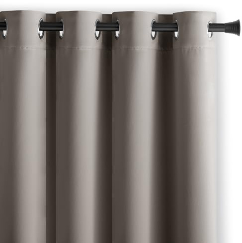 RESTILO Blackout Vorhang 140x245 cm beige 1 St. Ösenschal Blackout | Verdunkelungsvorhang Blickdicht Fensterdekoration Dekoschal Dekorvorhang