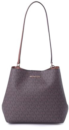 Michael Kors Pratt Medium Signature Logo Umhängetasche, Braun, Medium