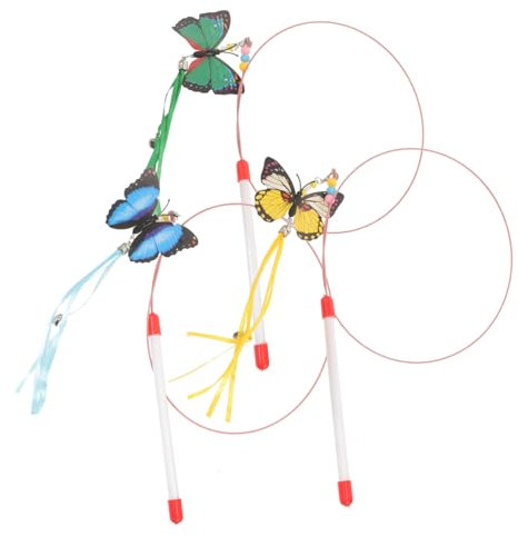 BESPORTBLE 3 Stück Katzenspielzeug Schmetterling Mit Glöckchen Aus Leichtem Kunststoff Interaktiver Katzenfänger Für Aktive Katzen Spielspaß Für Zuhause Und Reisen