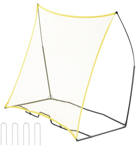 VEVOR Entrenador de Fútbol Portátil, Hierro y Poliéster, Pared de Rebote de Fútbol Deportivo con Bolsa Portátil, Entrenamiento en Solitario Equipo, Pases, Voleas, 2210 x 1160 x 2000 mm