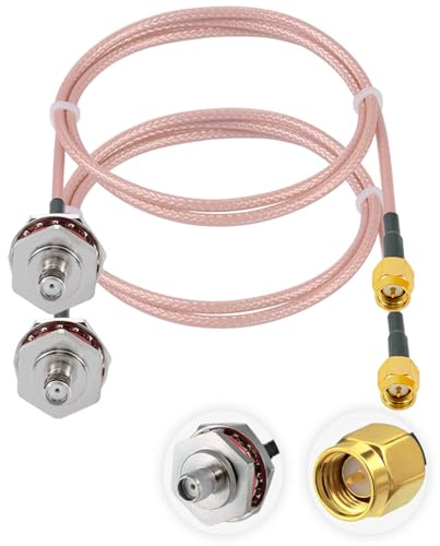 Vecys 2PCS SMA Cavo SMA Maschio a SMA Femmina Scatola Impermeabile M16 24 /60CM RG316 Cavo Coassiale RF per Router Antenna Signal Enhancer Adattatore Wireless