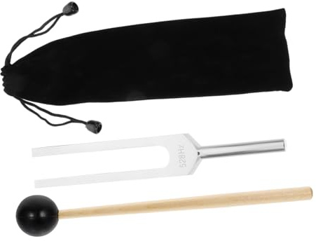 Milisten Silberner Stimmgabelsatz aus Aluminiumlegierung 528hz für Gitarrenstimmung und Ohrtherapie mit Kreativem Design für Klangheilung und Yoga Anwendungen
