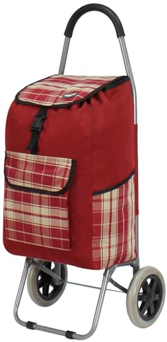 Rocklands® Lightweight Big Wheels Strong Shopping Trolley Shopping Cart Durable Grocery Bag -ST46 (Red)
