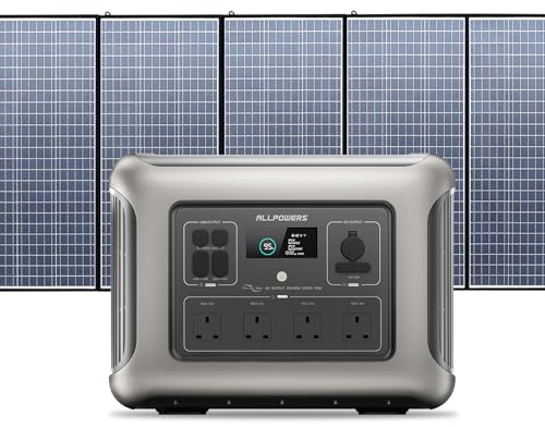 ALLPOWERS Solar Generator R2500 with 400W Solar Panel SP037 Included, 2016Wh Portable Power Station w/ 4 2500W AC Outlets, USB-C PD 100W Fast Charging Emergency Power for RVs, Camping, Power Outages