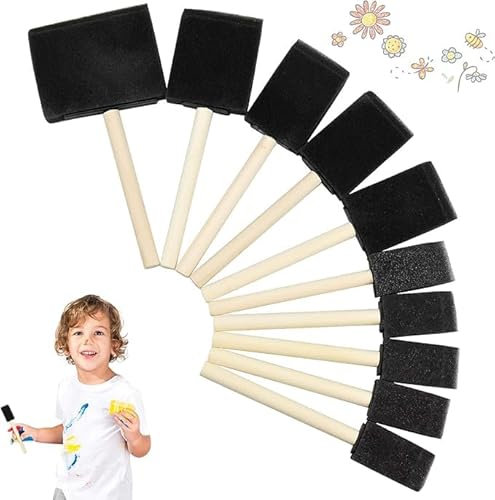 10 Stück Schaumstoffpinsel 1 2 3 4 Zoll Breite Schwammpinsel für Malerei, Zeichnen, Finishing Handwerk Färbung