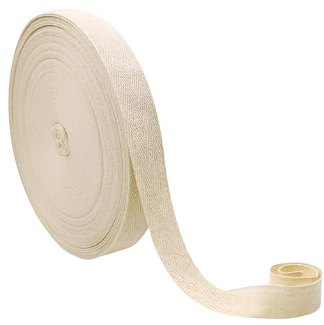 Cotton Twill 20mm,50M Bias Binding Tape,Apron Sewing,Webbing,Bunting,Carpet,Sourcing Map for Herringbone Tapes Ribbon for Dressmaking Craft,Fabric,Roll,Clothing,Accessories,Bags,Pattern Weaving,Crafts
